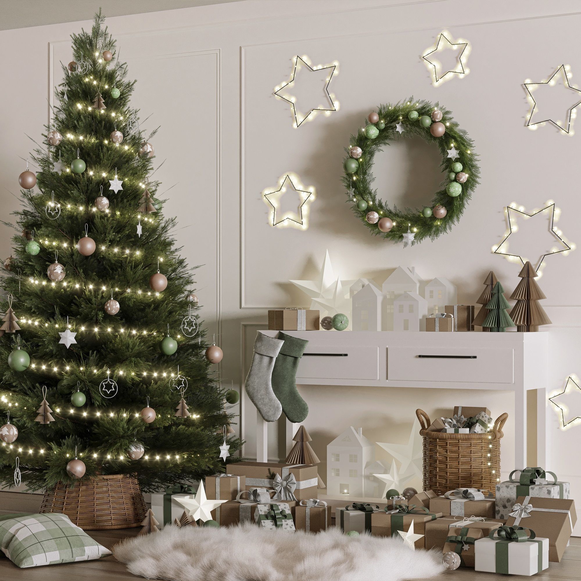 Christmas Decoration Set 01 3D model_1