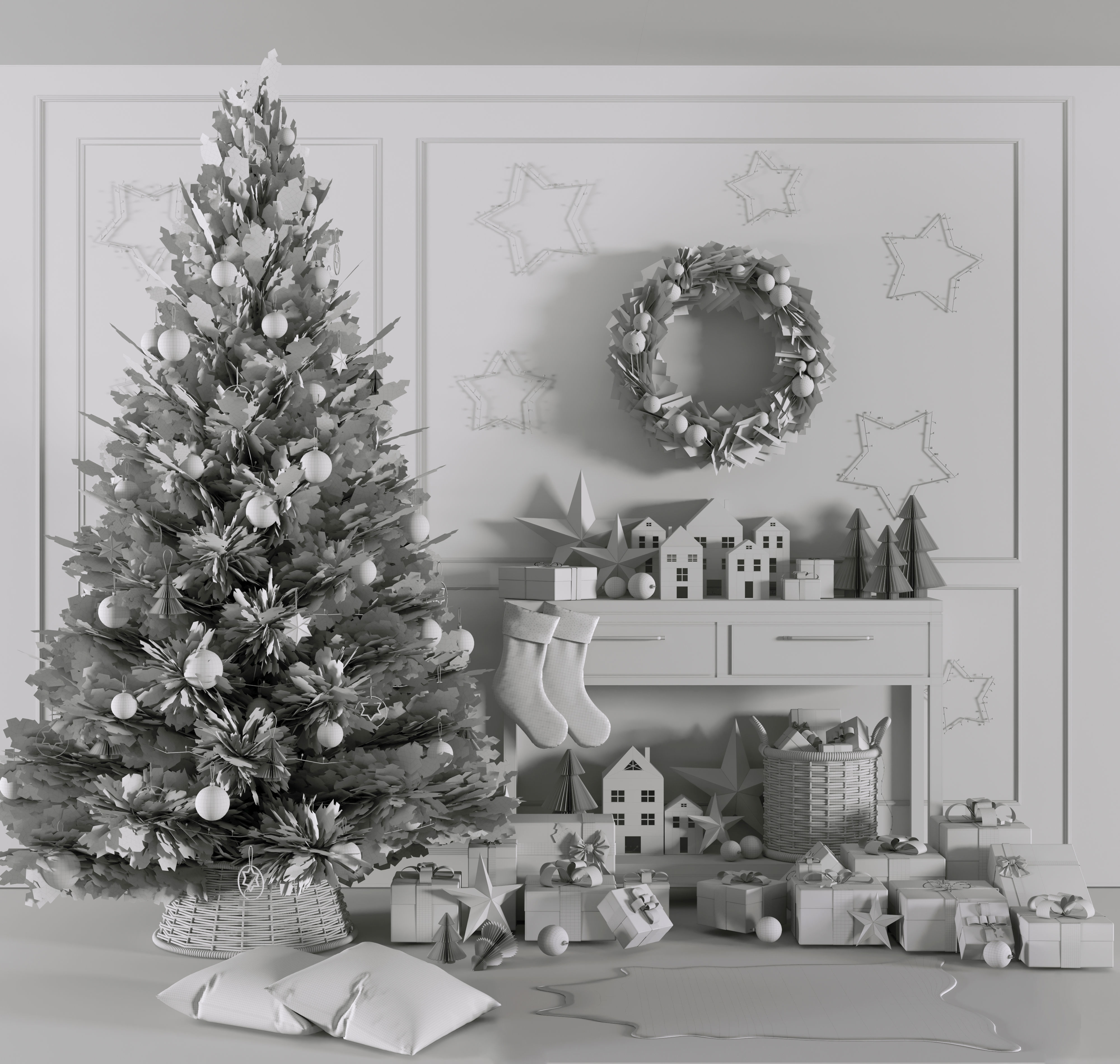 Christmas Decoration Set 01 3D model_10