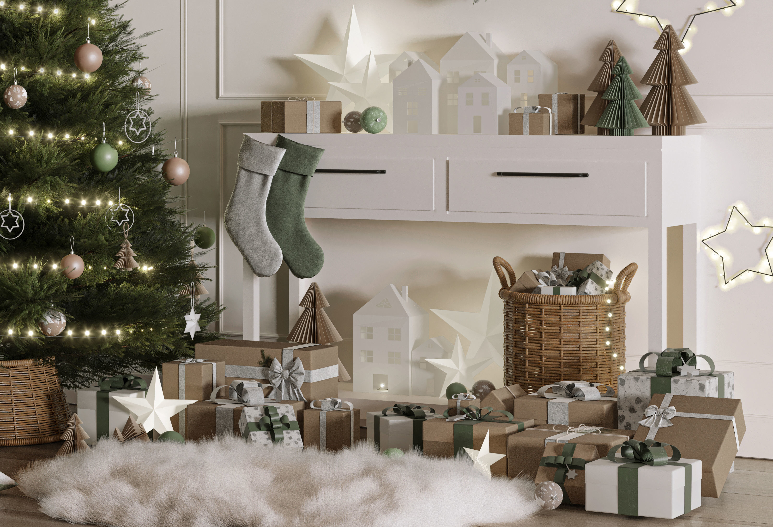 Christmas Decoration Set 01 3D model_6