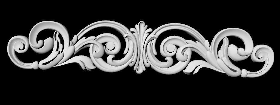 Central decor ornament for furniture 3D model_3