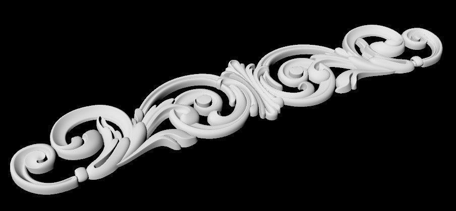 Central decor ornament for furniture 3D model_4