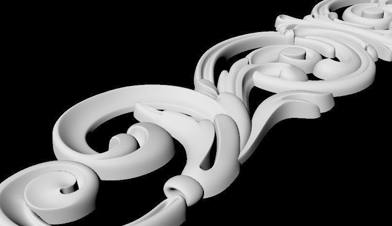 Central decor ornament for furniture 3D model_5