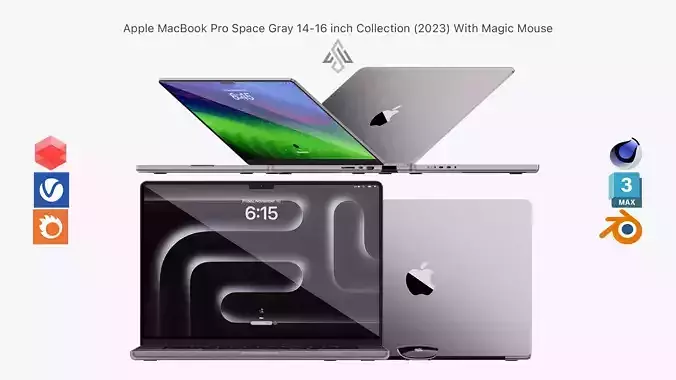 Apple MacBook Pro 14 - 16 inch Space Gray 2023 With Magic Mouse