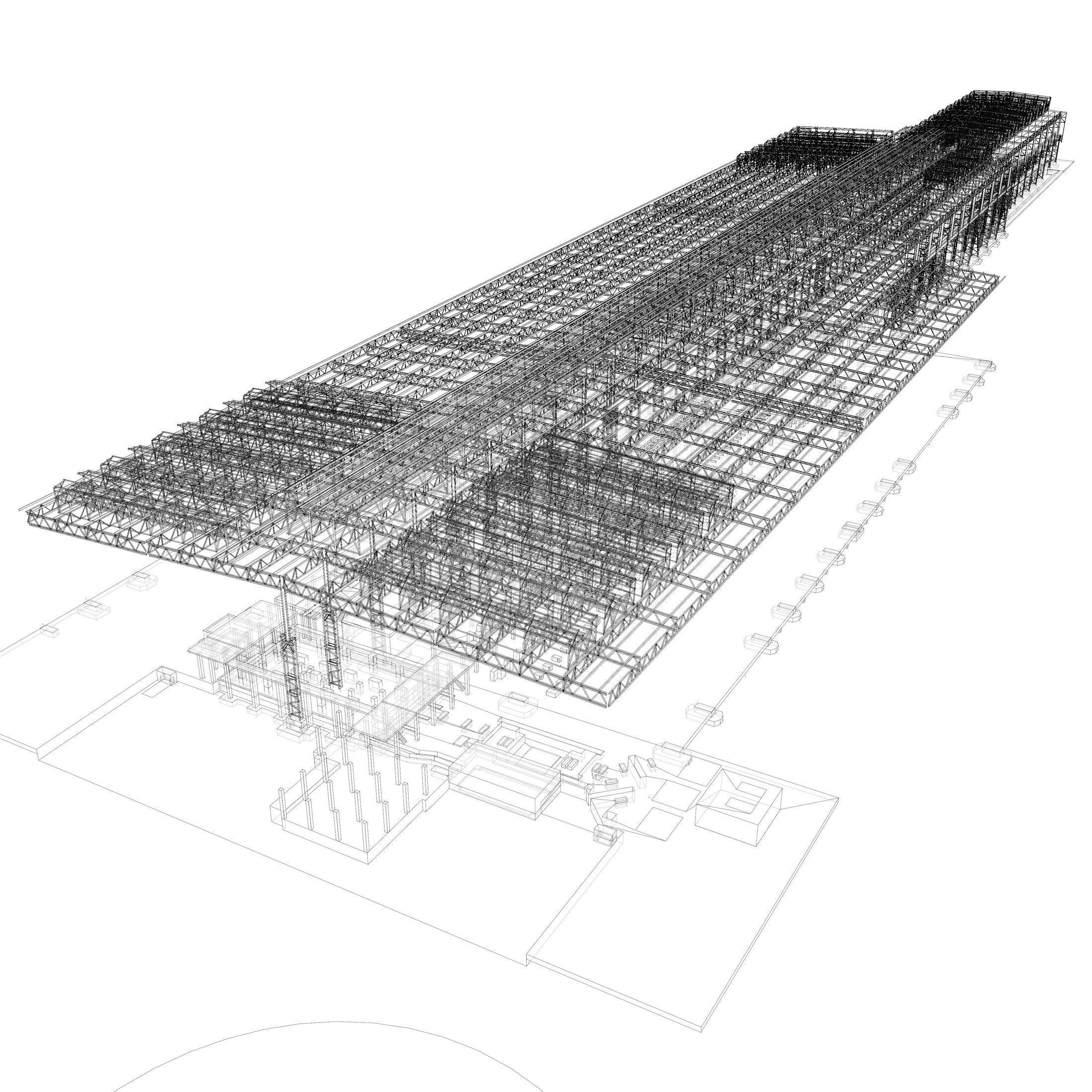 Factory building structure 23zz39 3D model_7