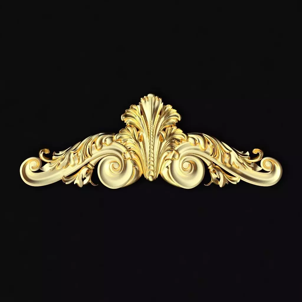 Central decor ornament for furniture 3D model_0