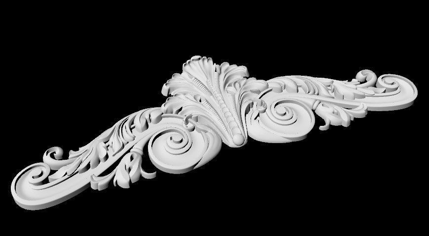 Central decor ornament for furniture 3D model_4
