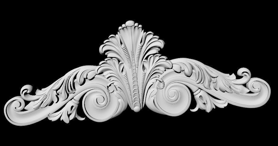 Central decor ornament for furniture 3D model_5