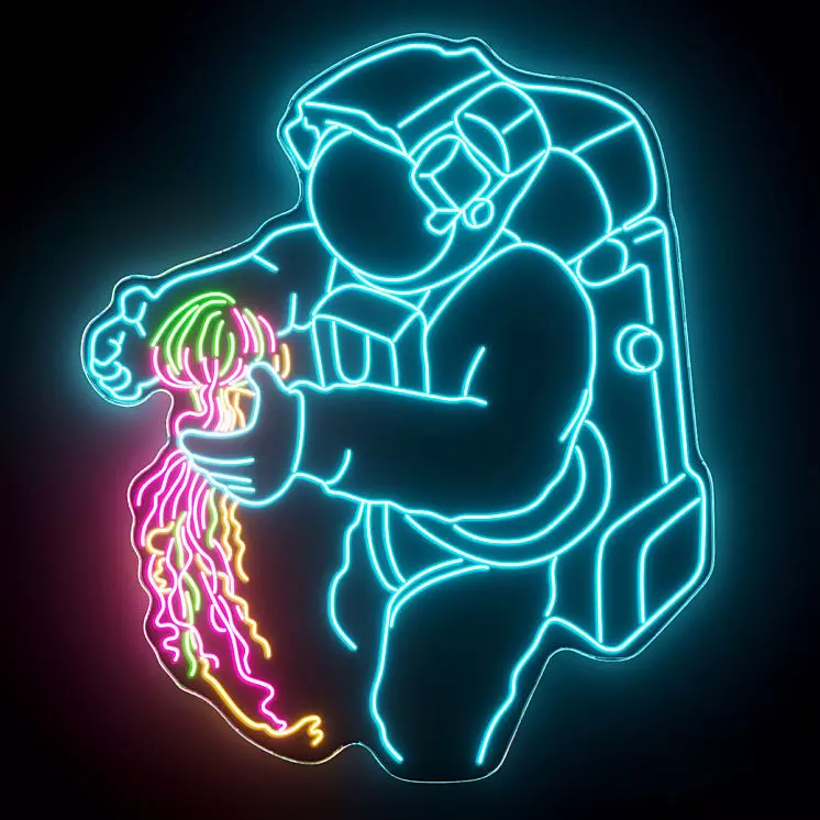 Astronaut Neon Sign 3D model