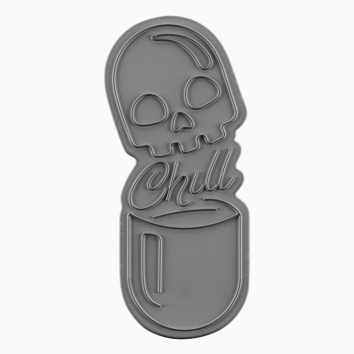 Chill Pill Neon Sign 3D model_2