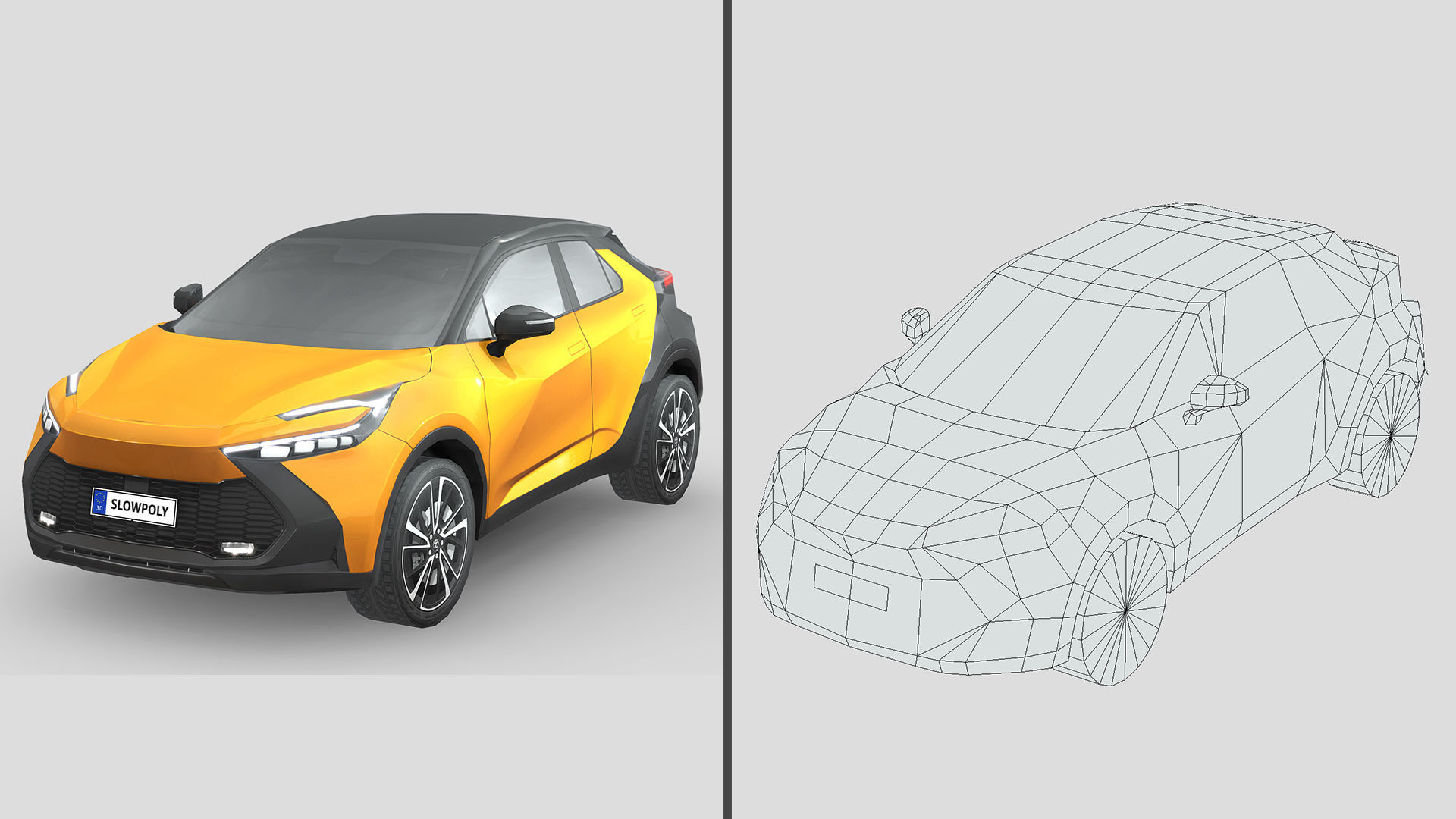 Low-Poly Car Pack 020 - City Chic 3D Model Collection_8