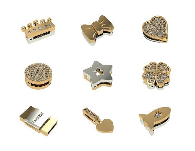 PANDORA CHARMS FILES IN 3DM  Low-poly 3D model