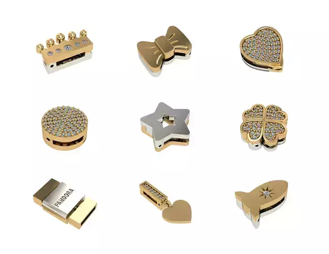 PANDORA CHARMS FILES IN 3DM  Low-poly 3D model