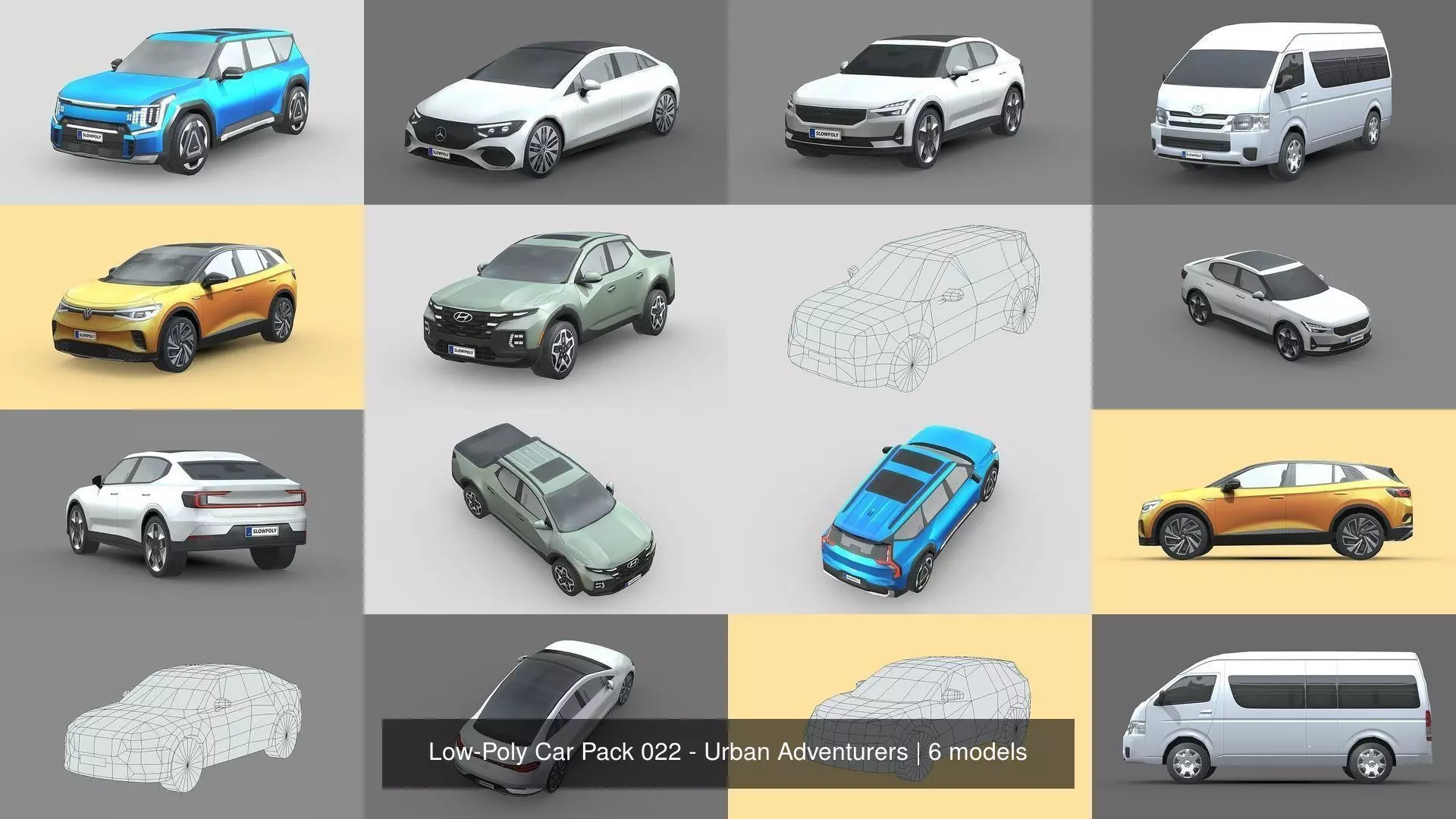 Low-Poly Car Pack 022 - Urban Adventurers 3D Model Collection_1