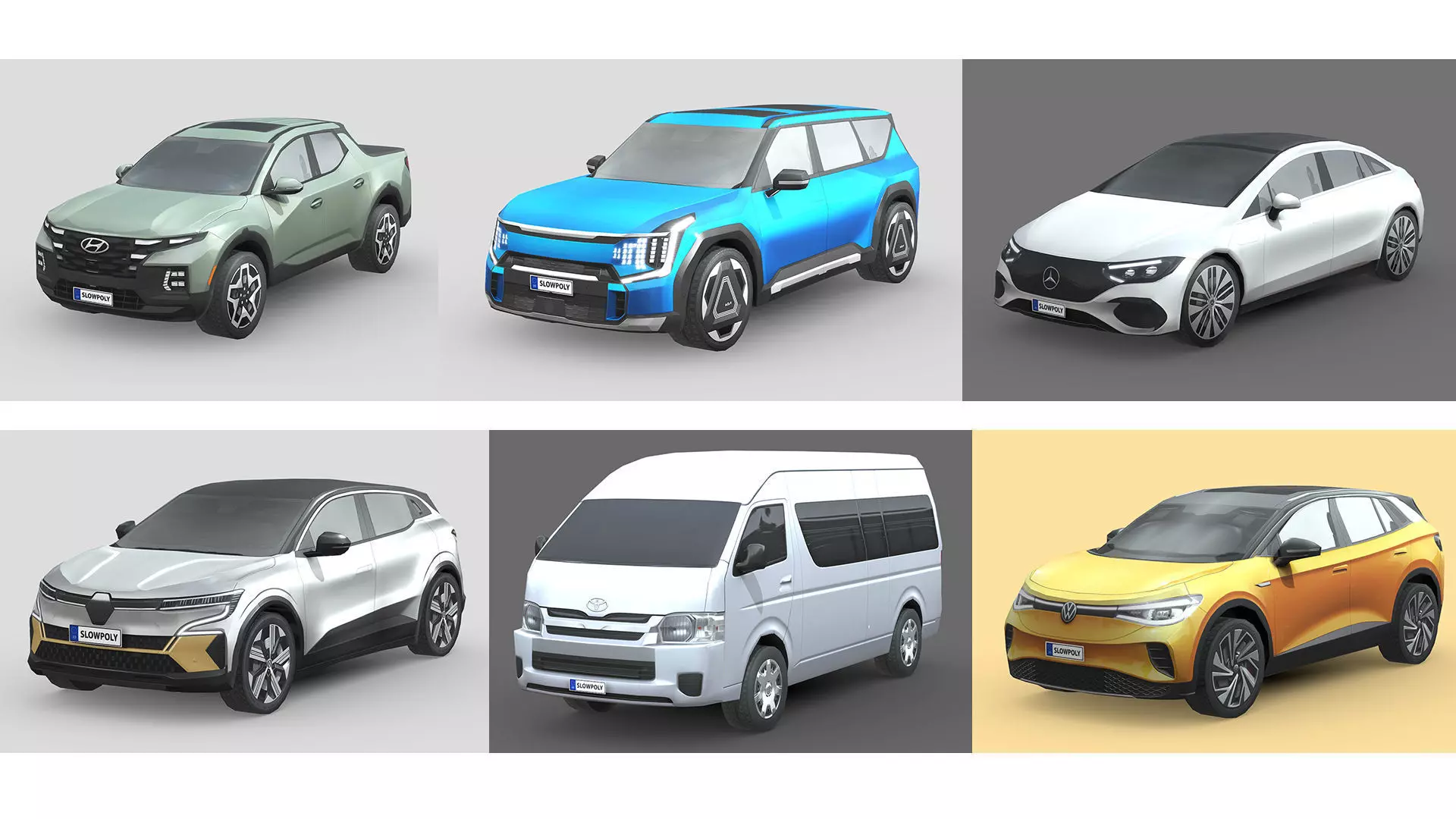 Low-Poly Car Pack 022 - Urban Adventurers 3D Model Collection_0