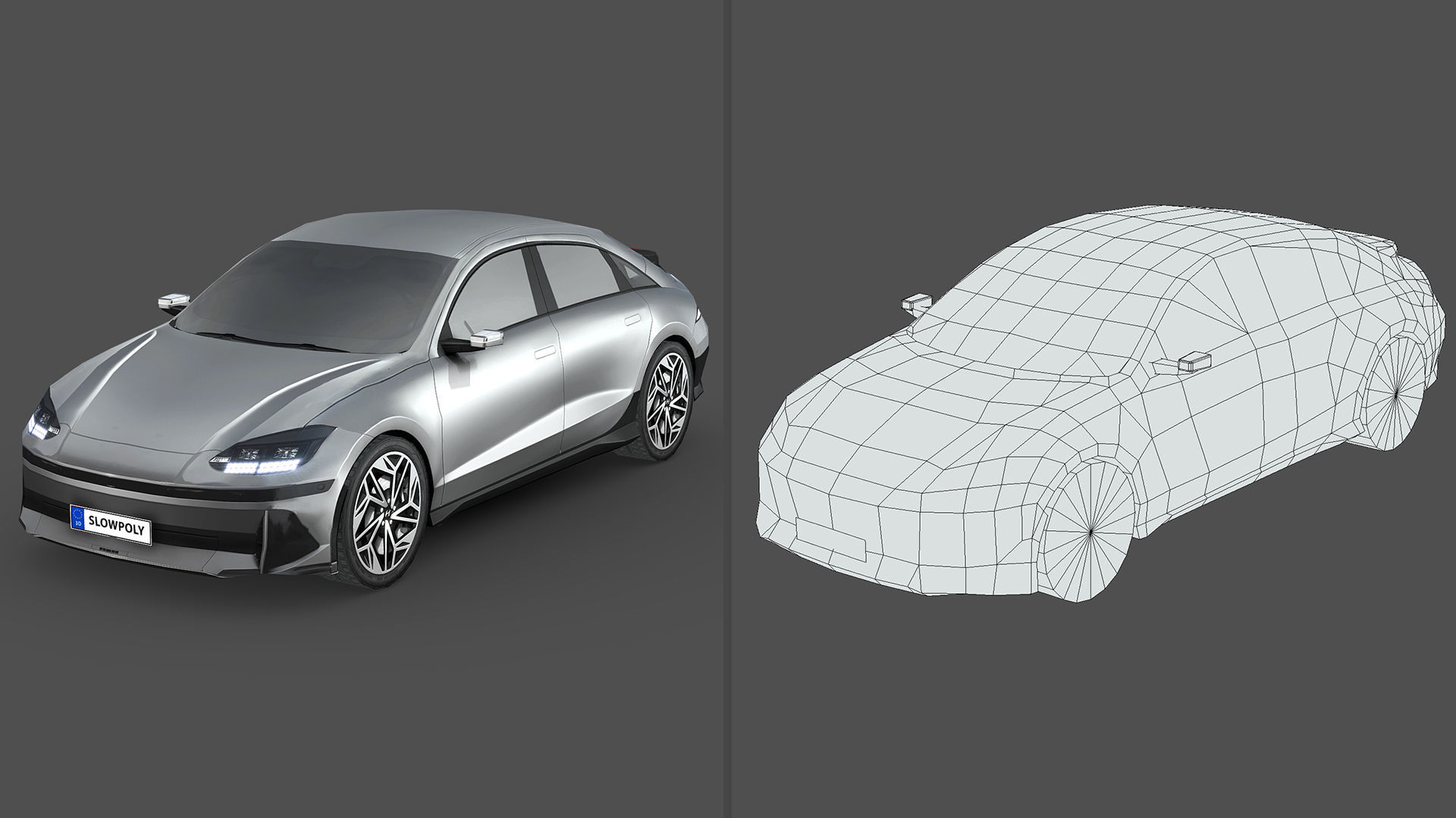 Low-Poly Car Pack 023 - High-Tech Hybrids 3D Model Collection_4