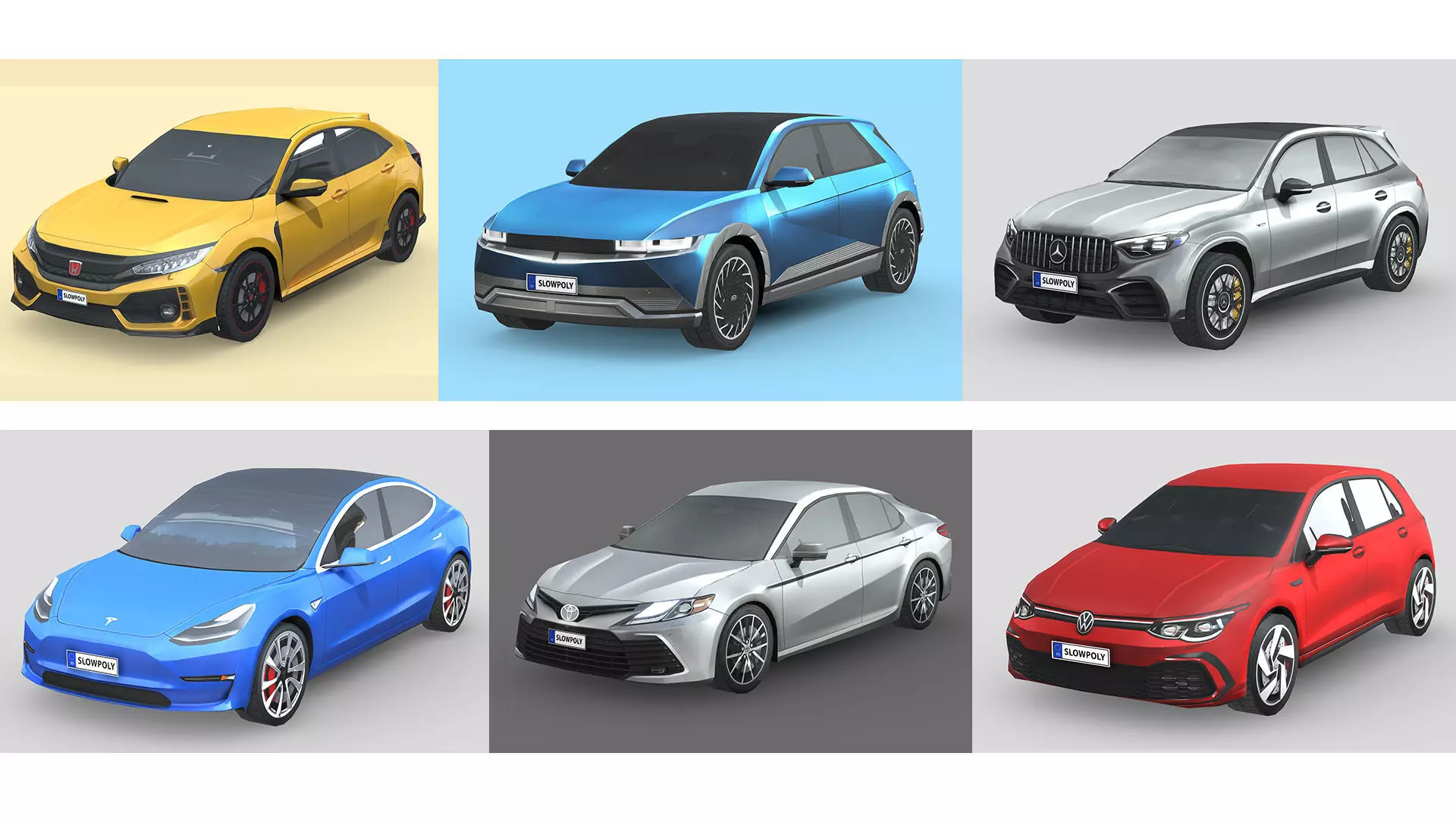 Low-Poly Car Pack 024 - Global Favorites 3D Model Collection_0