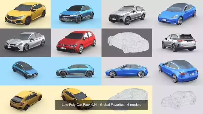 Low-Poly Car Pack 024 - Global Favorites