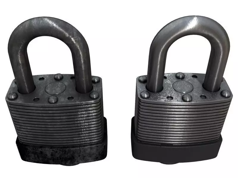 Padlock two padlocks 3D model_0