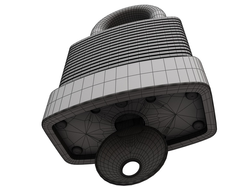 Padlock two padlocks 3D model_5