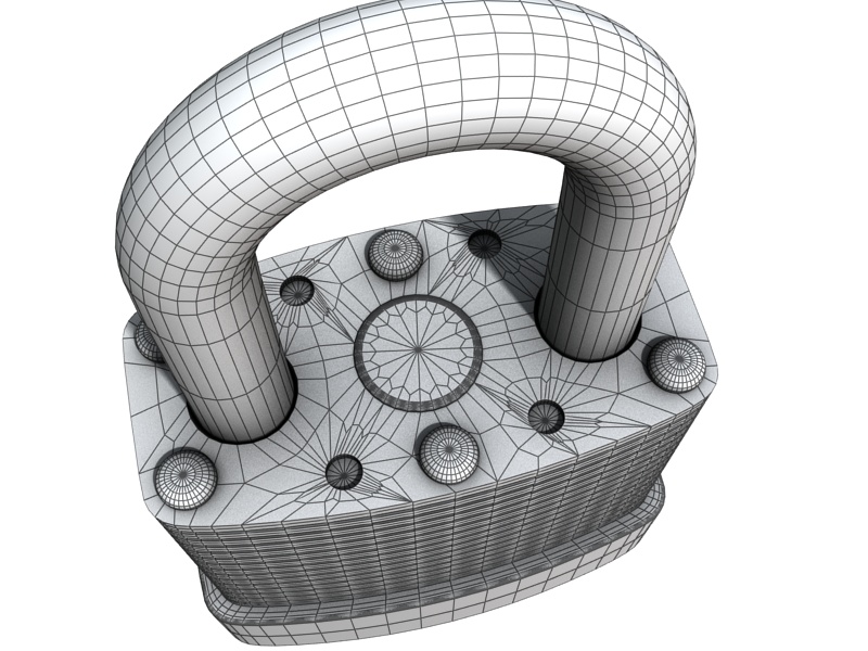 Padlock two padlocks 3D model_3