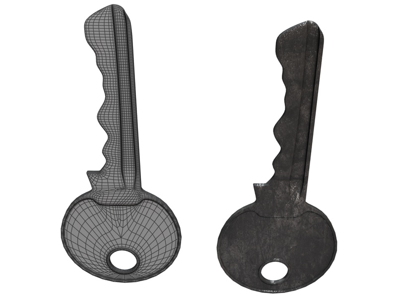 Padlock two padlocks 3D model_4