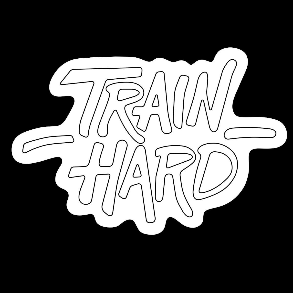 Train Hard Neon Sign 3D model_2