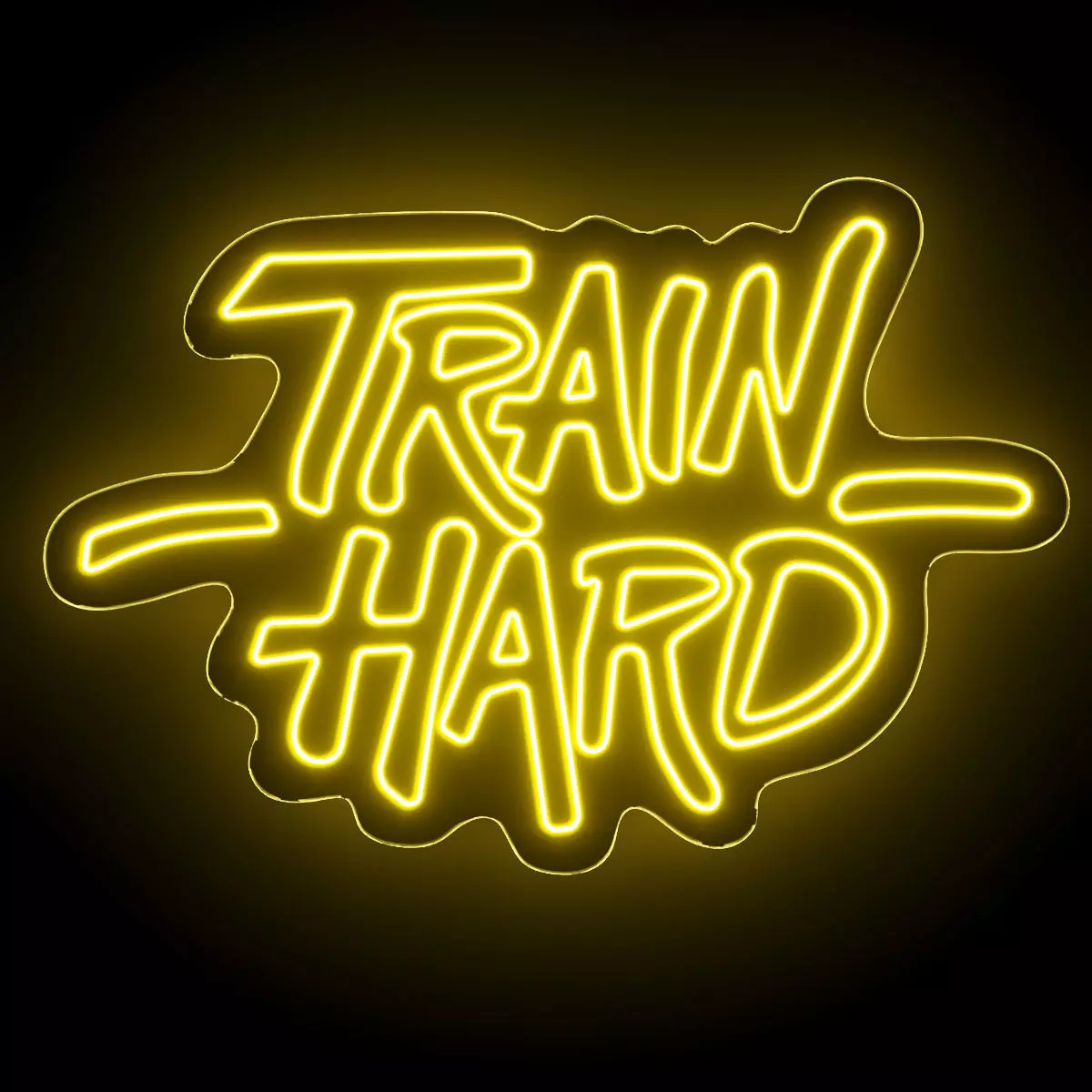 Train Hard Neon Sign 3D model_0