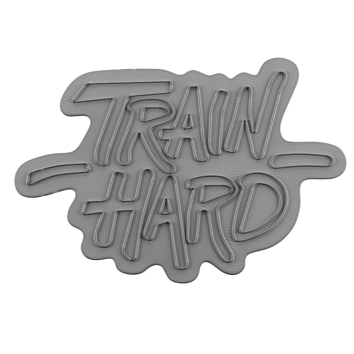 Train Hard Neon Sign 3D model_1