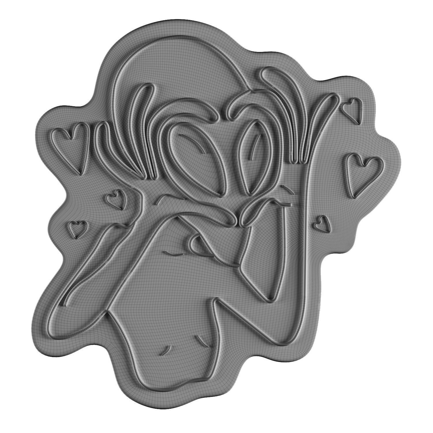 Alien In Love Neon Sign 3D model_1