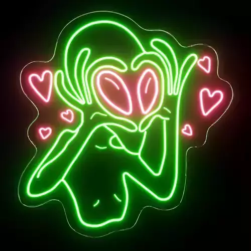 Alien In Love Neon Sign