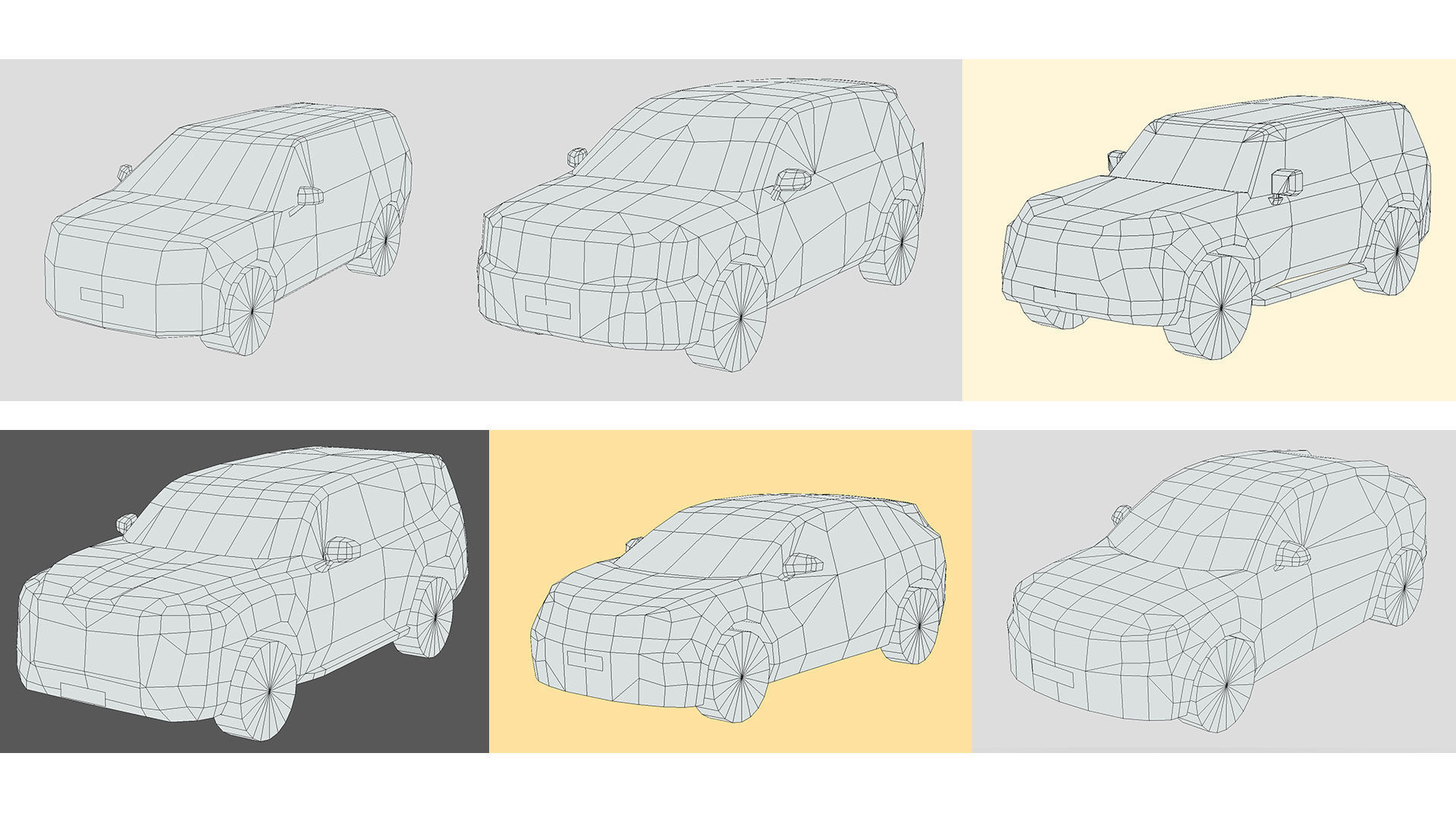 Low-Poly Car Pack 025 - Family SUV Pack 3D Model Collection_2