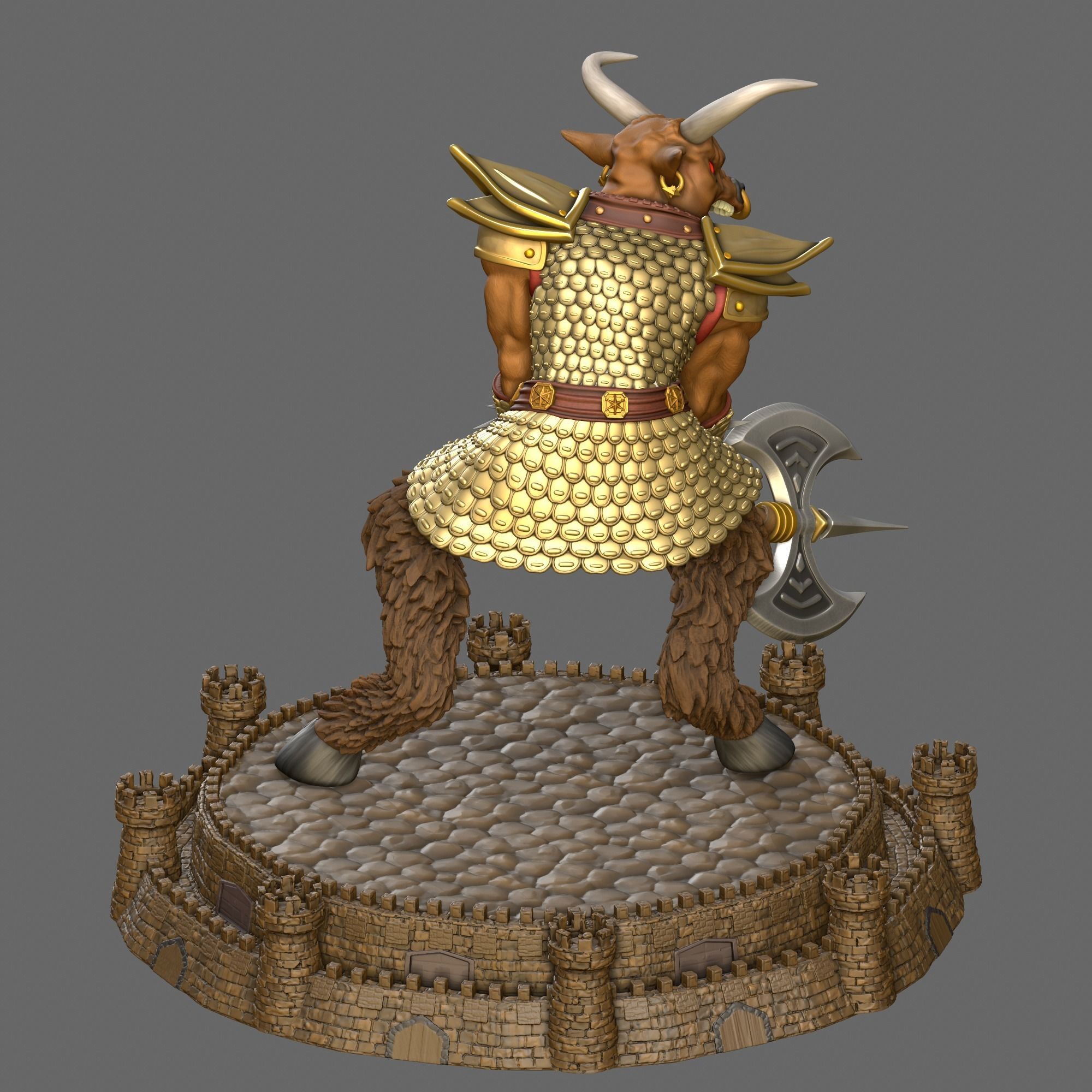 Heroes 3 Minotaur King of Dungeon 3D print model_4