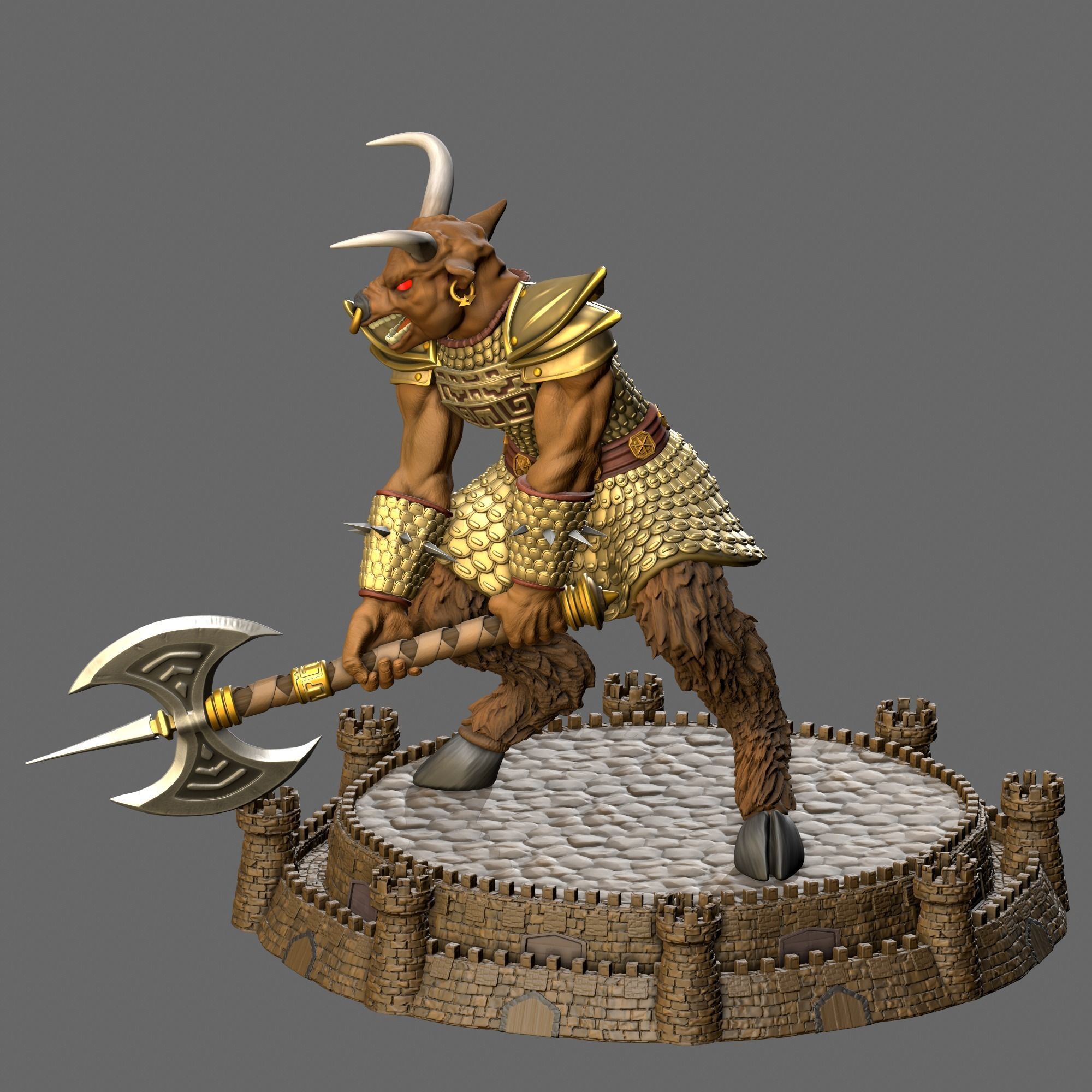 Heroes 3 Minotaur King of Dungeon 3D print model_1