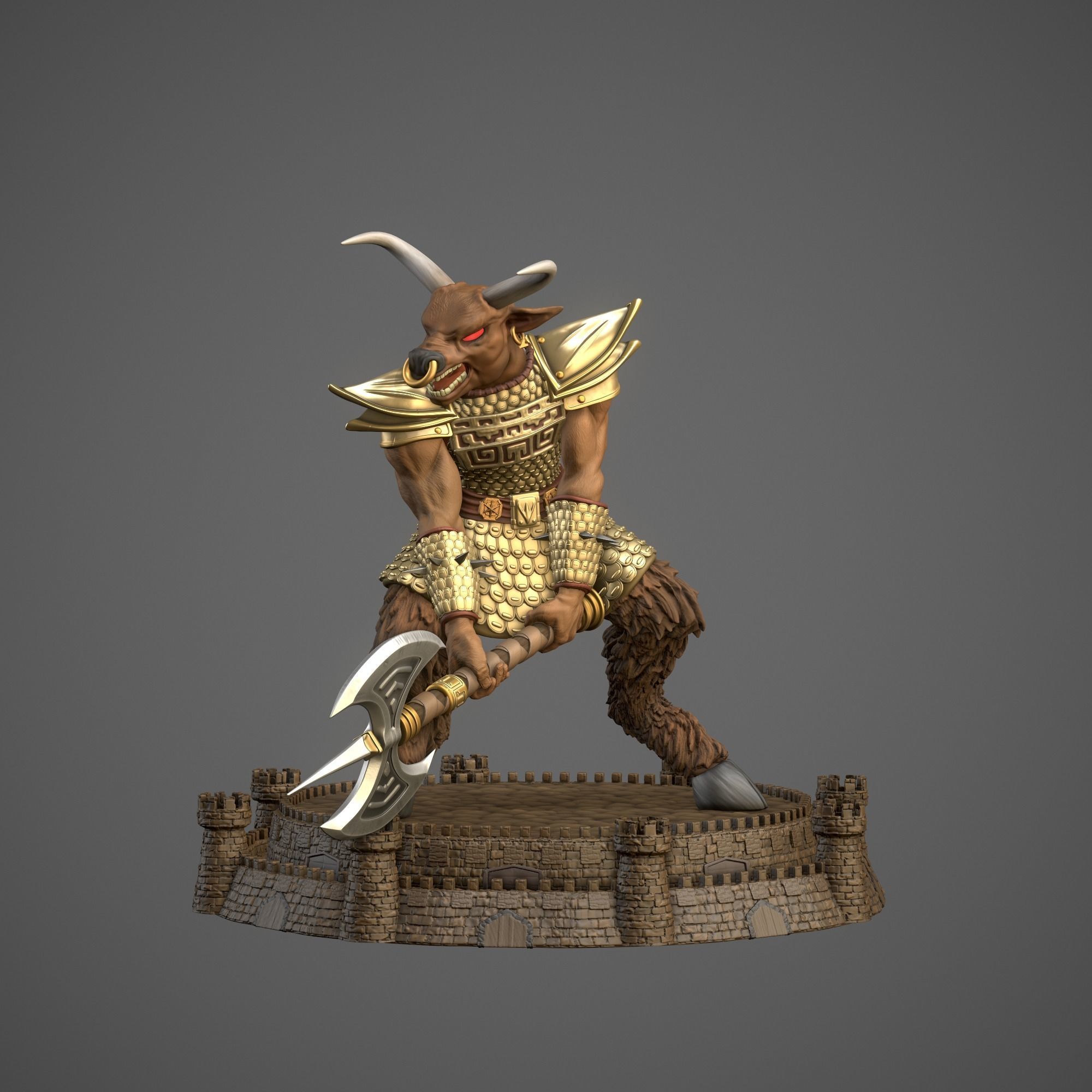 Heroes 3 Minotaur King of Dungeon 3D print model_2
