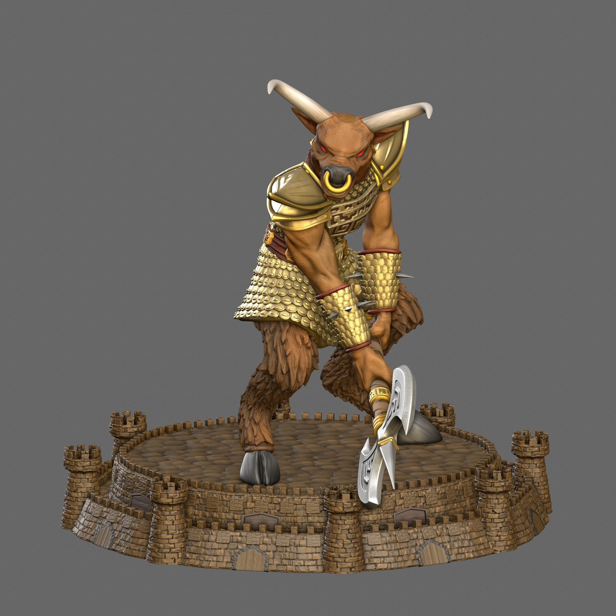 Heroes 3 Minotaur King of Dungeon 3D print model_3