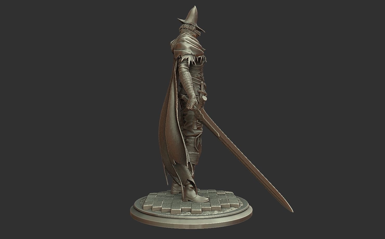 Abyss Watcher - Dark Souls 3 3d Print Statue 3D print model_17