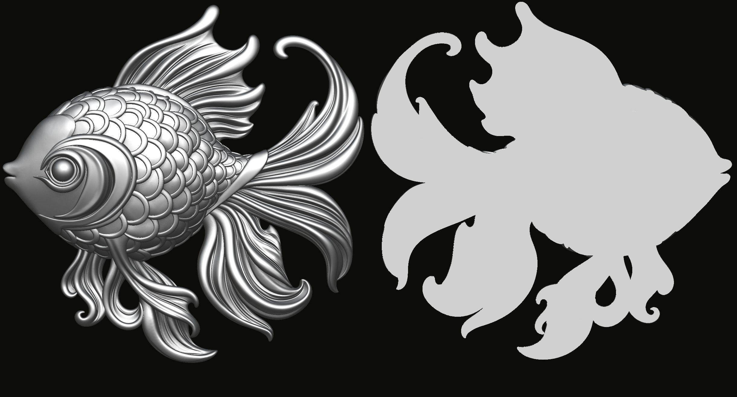 Fish Pendant 3D print model_3