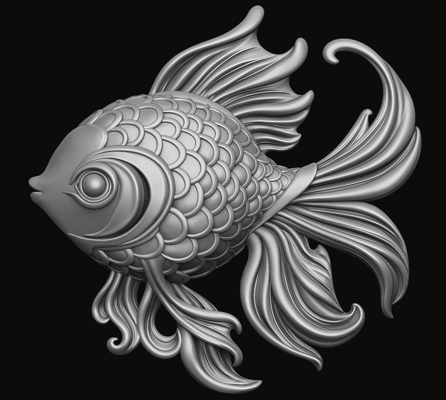 Fish Pendant 3D print model_1
