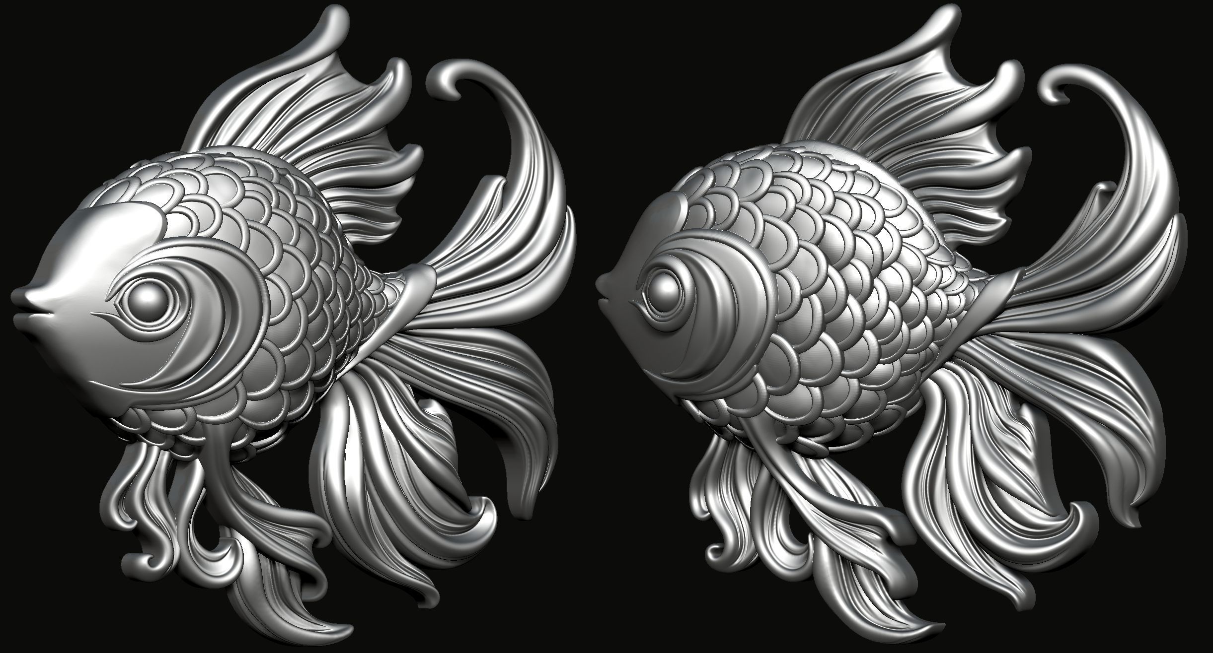 Fish Pendant 3D print model_4