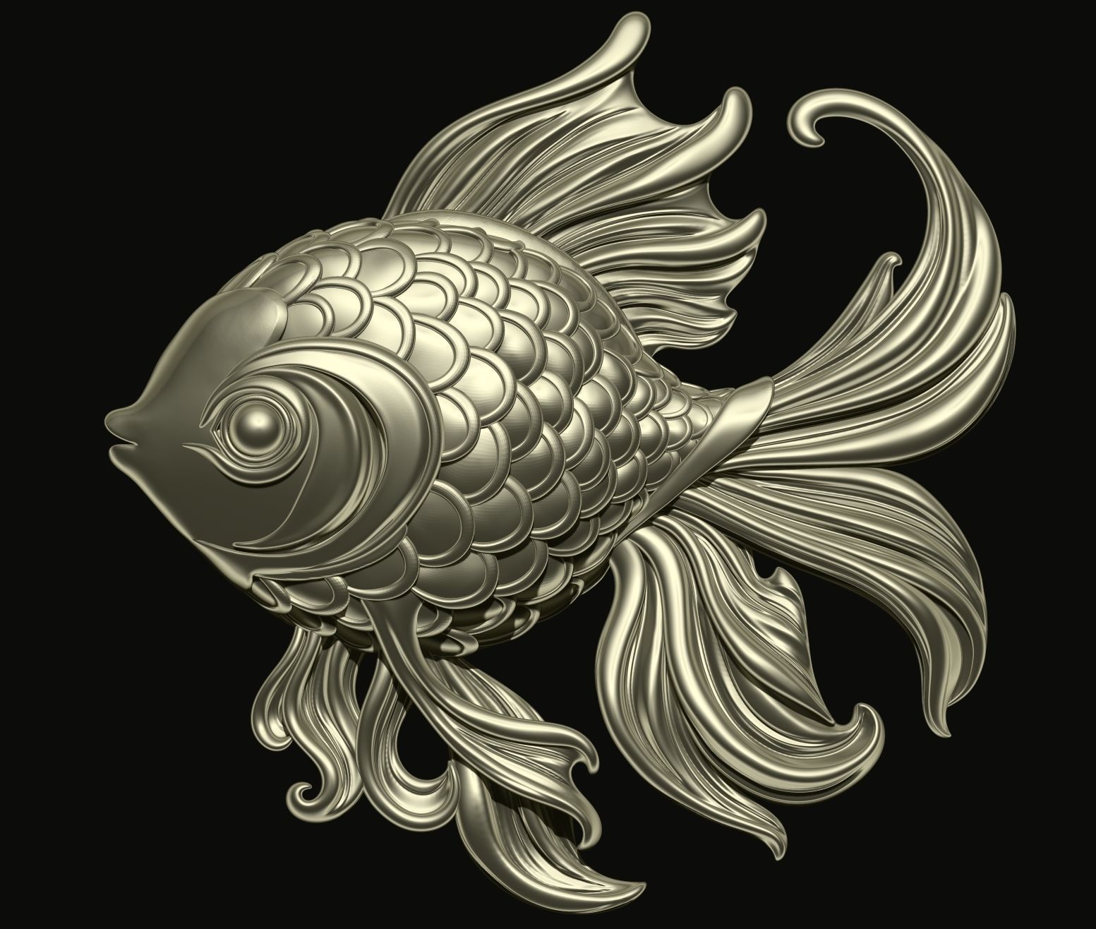 Fish Pendant 3D print model_6