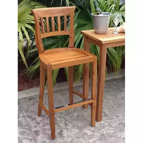 Freeport Teak Outdoor Stool 3D model