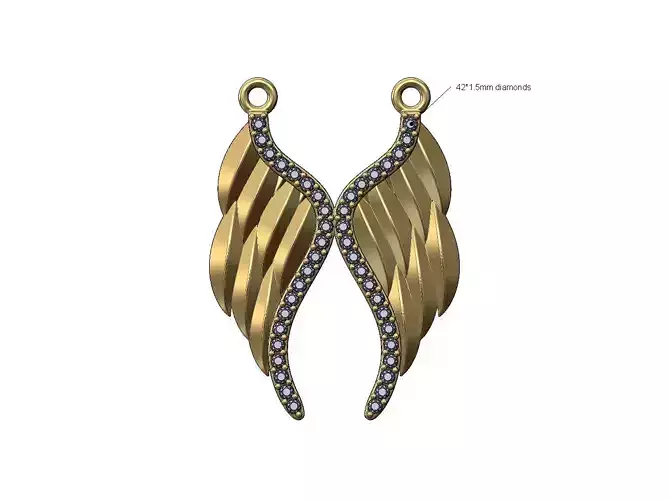 Diamond wings pendant