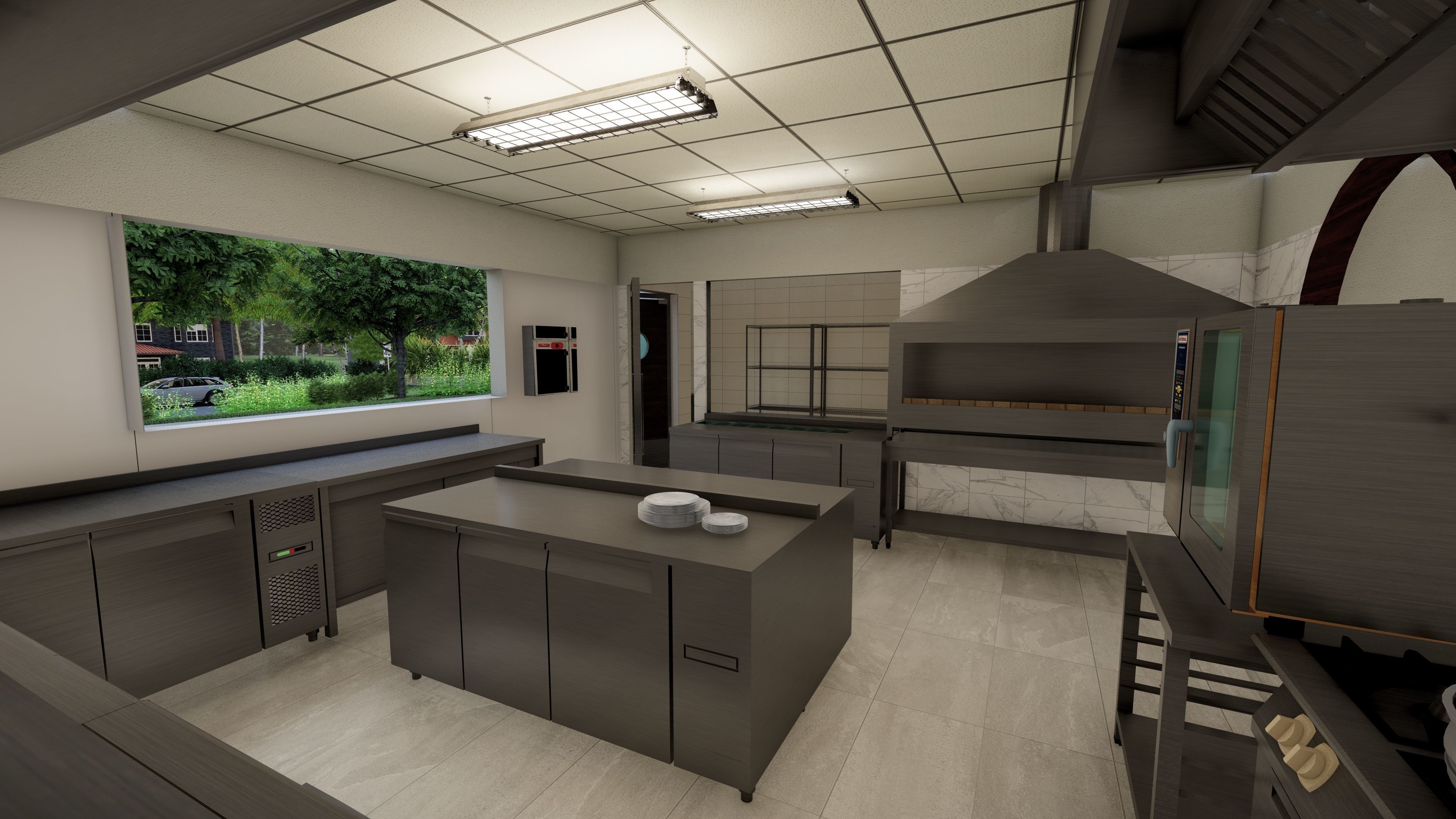 Commercial Restaurant Kitchen Project 3D model_1