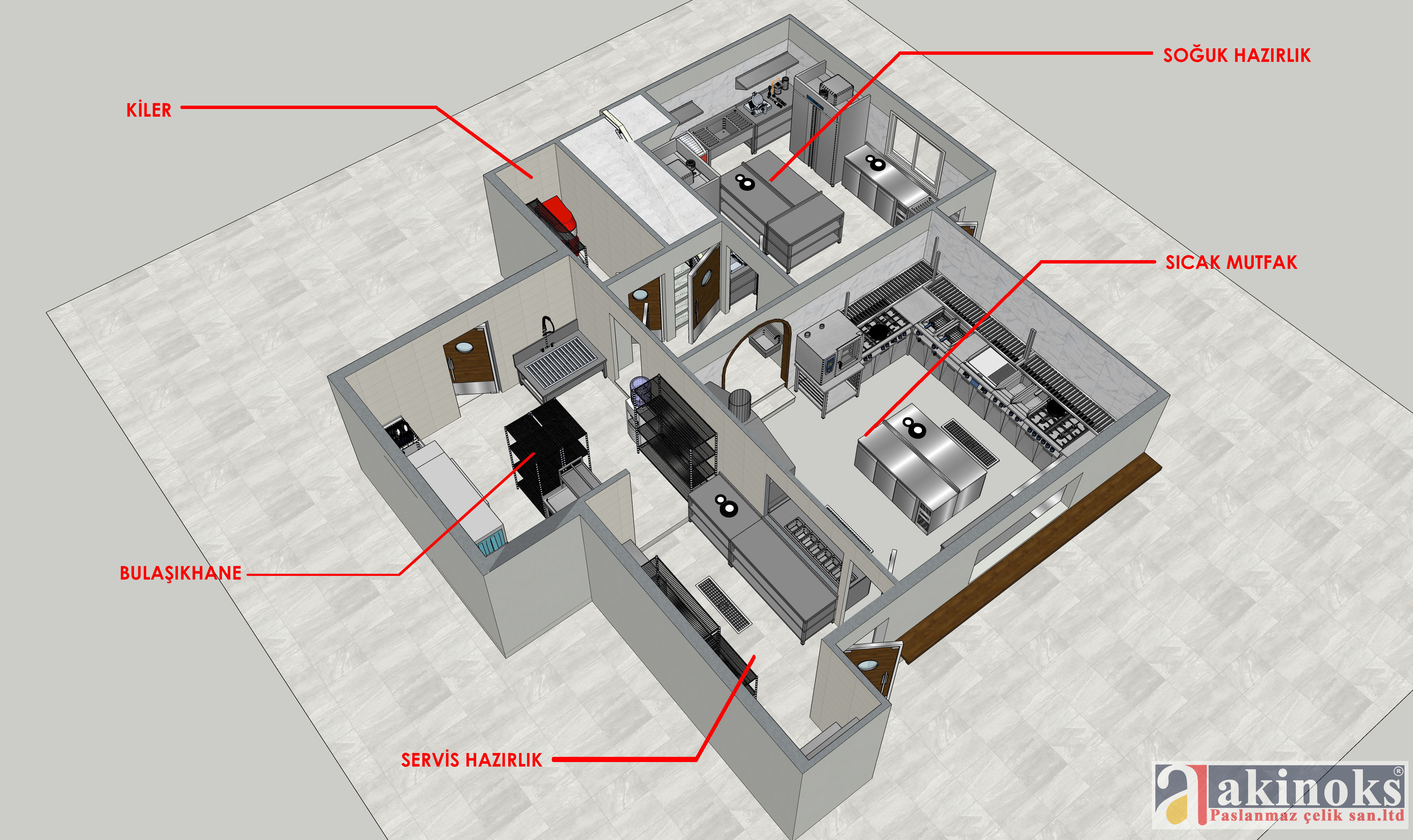 Commercial Restaurant Kitchen Project 3D model_3