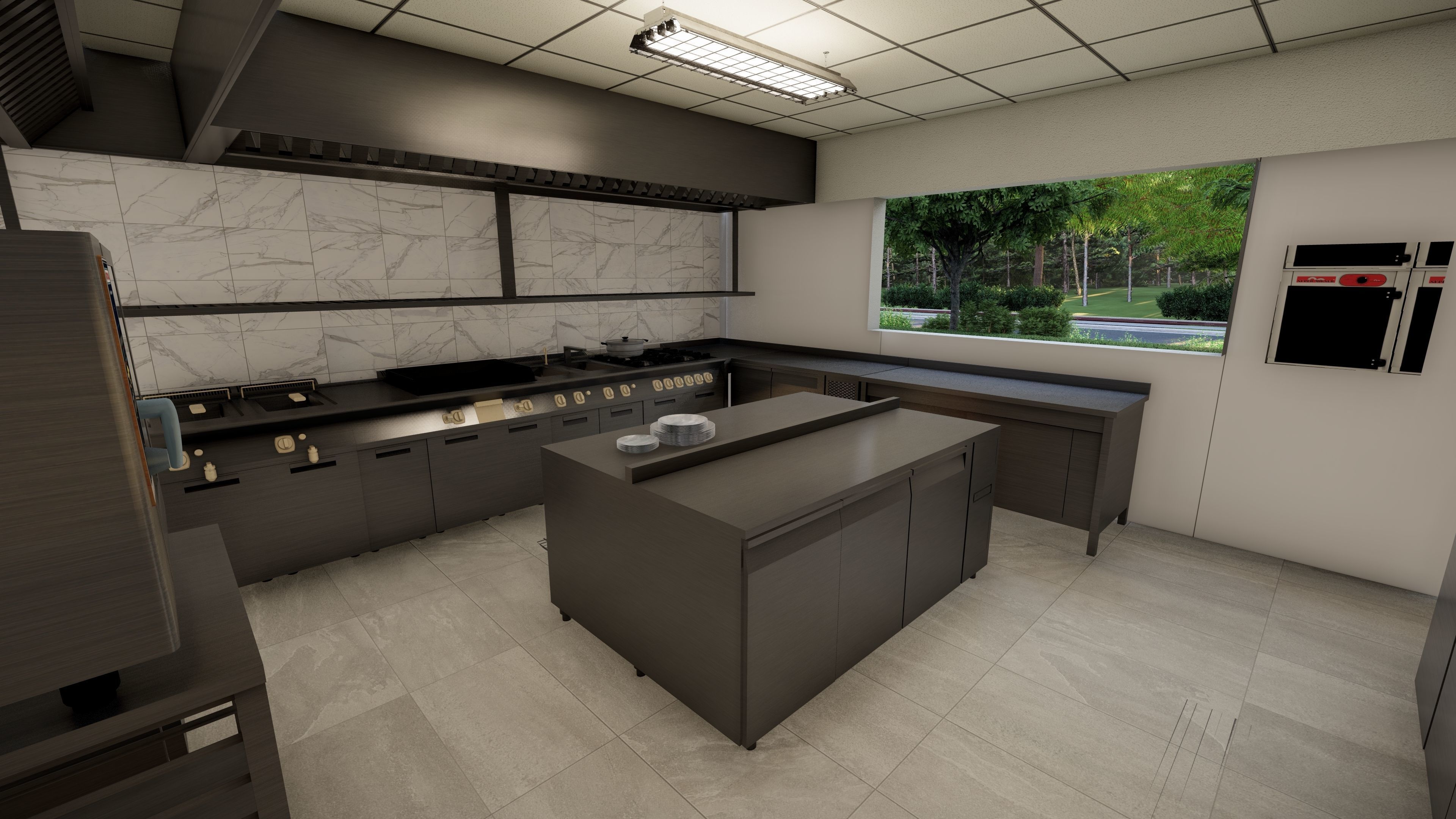 Commercial Restaurant Kitchen Project 3D model_9