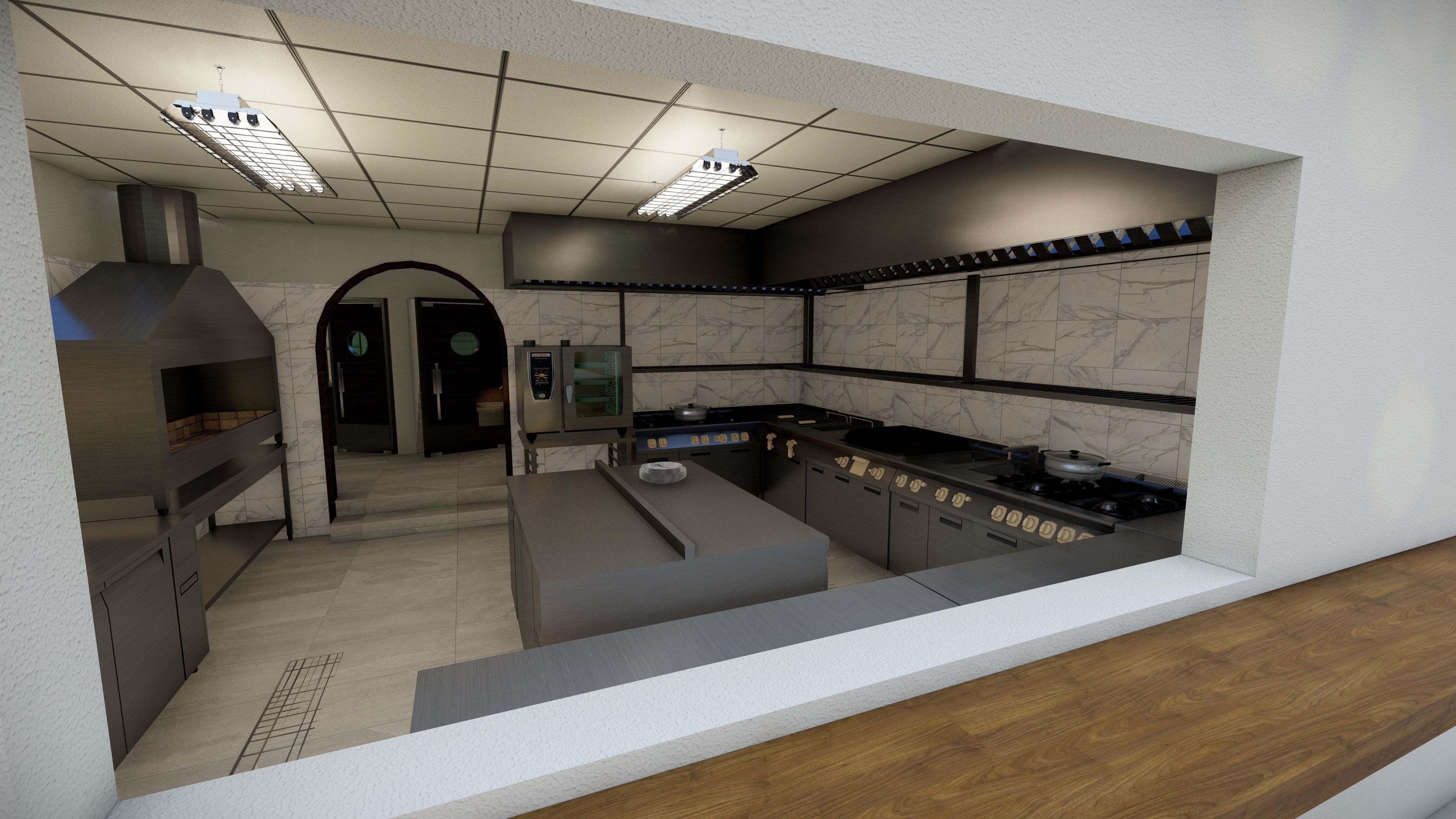 Commercial Restaurant Kitchen Project 3D model_4