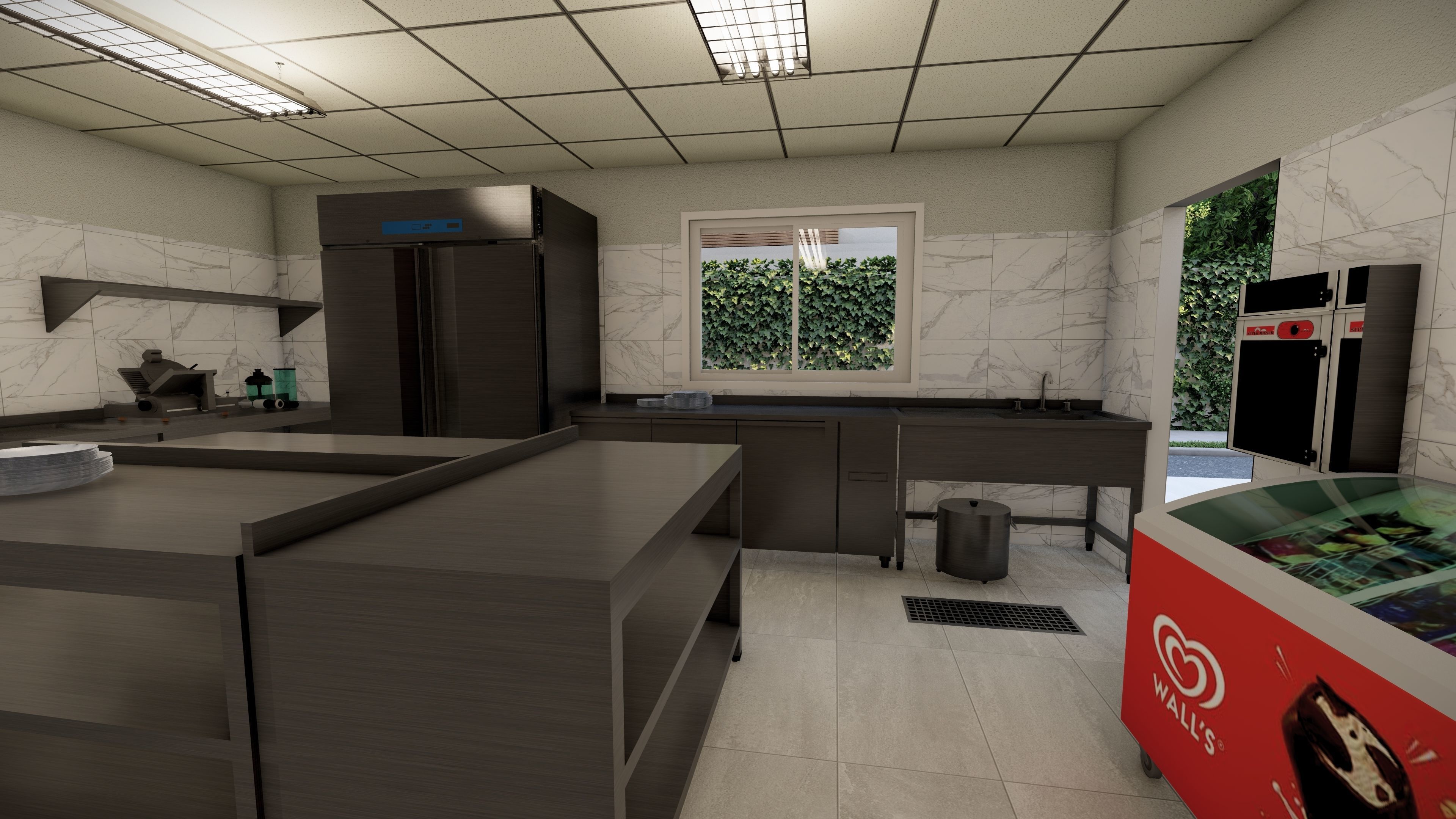 Commercial Restaurant Kitchen Project 3D model_17