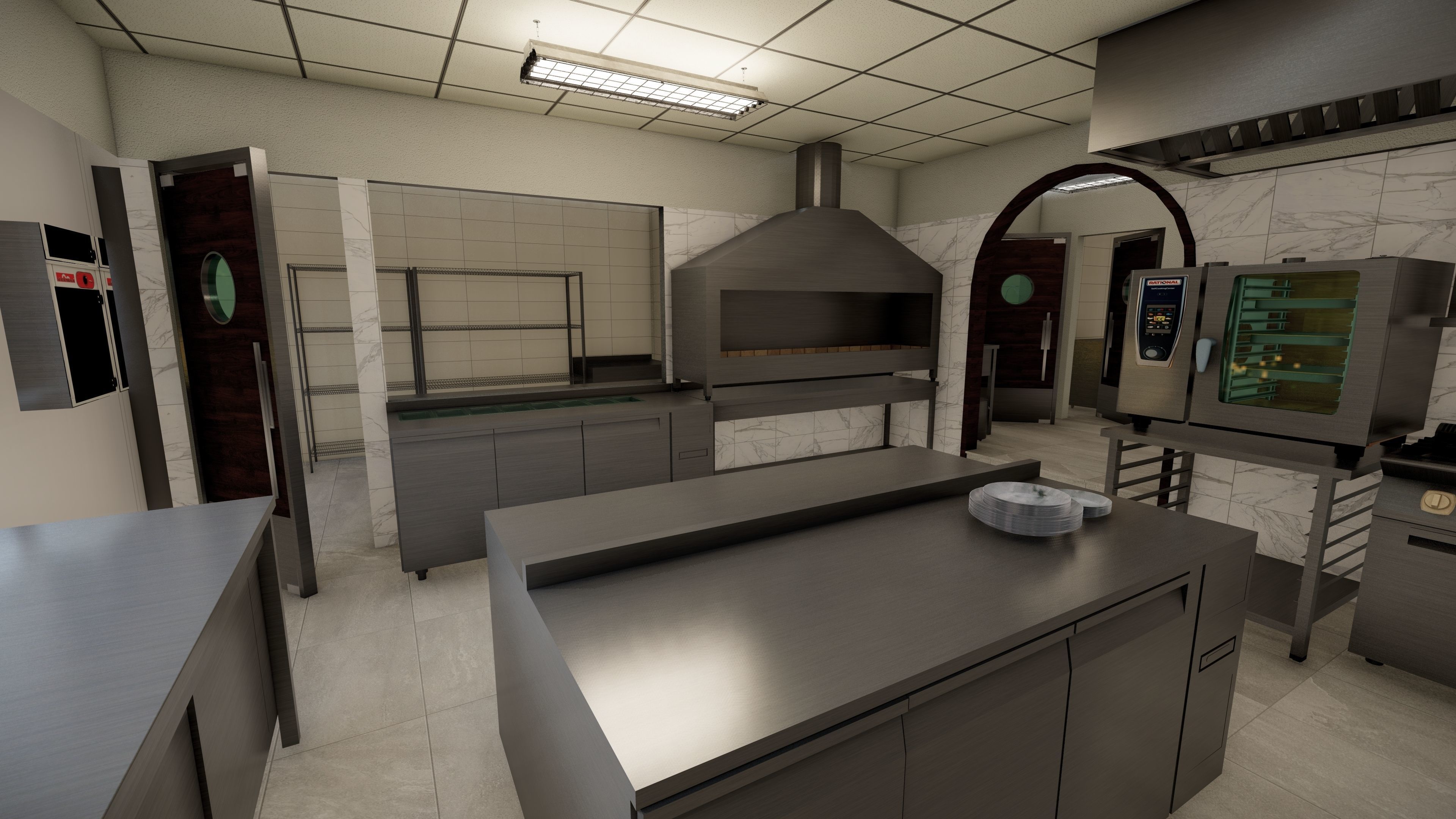Commercial Restaurant Kitchen Project 3D model_6