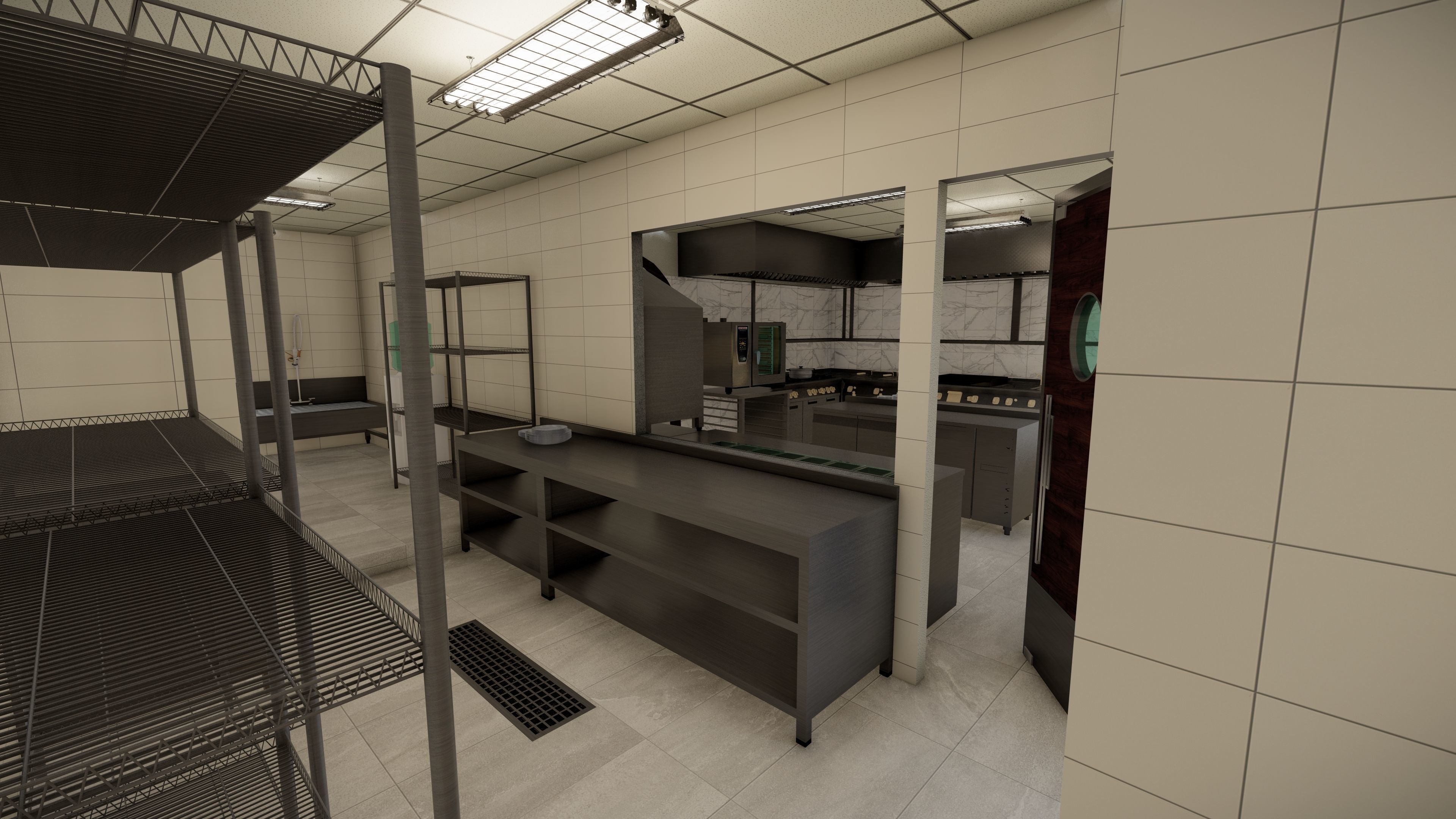 Commercial Restaurant Kitchen Project 3D model_10