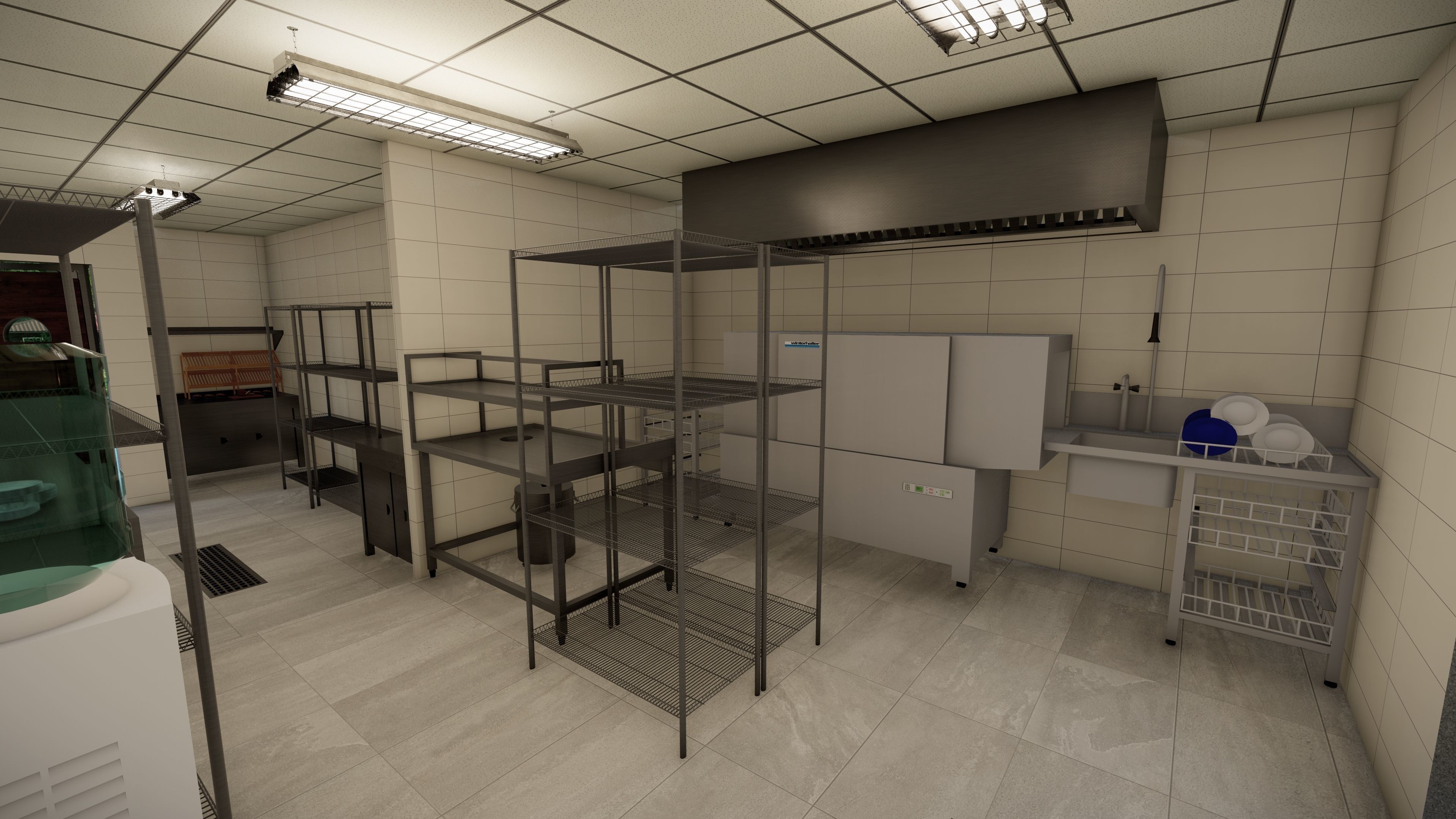 Commercial Restaurant Kitchen Project 3D model_13
